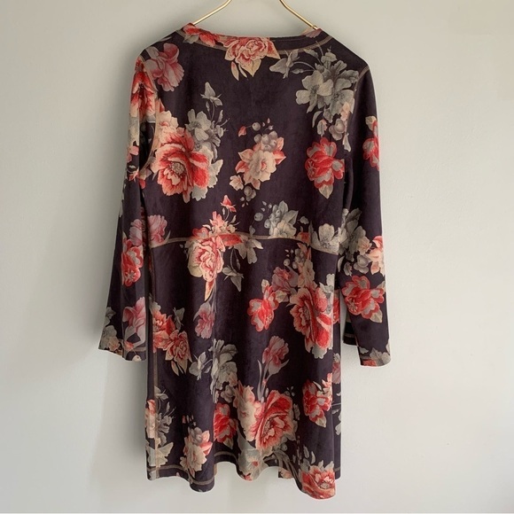 Anthropologie Solitaire Emilie floral sueded kimono open jacket size large - Picture 4 of 7